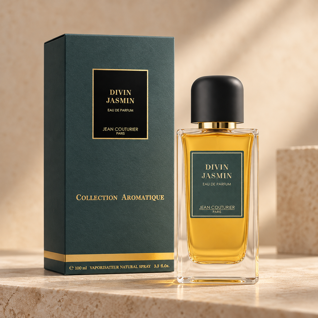 Divin Jasmin de Jean Couturier, flacon et étui vert