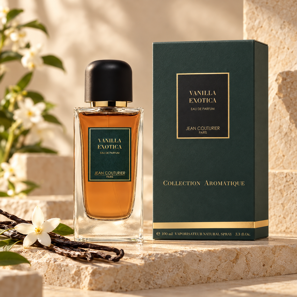 Vanilla Exotica de Jean Couturier, flacon et étui vert
