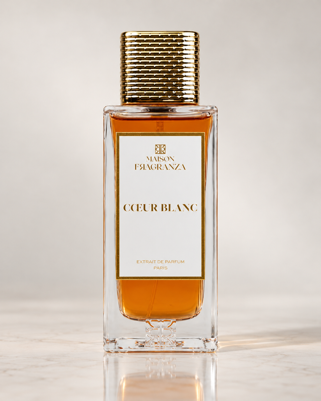 Cœur Blanc de Maison Fragranza, flacon de face